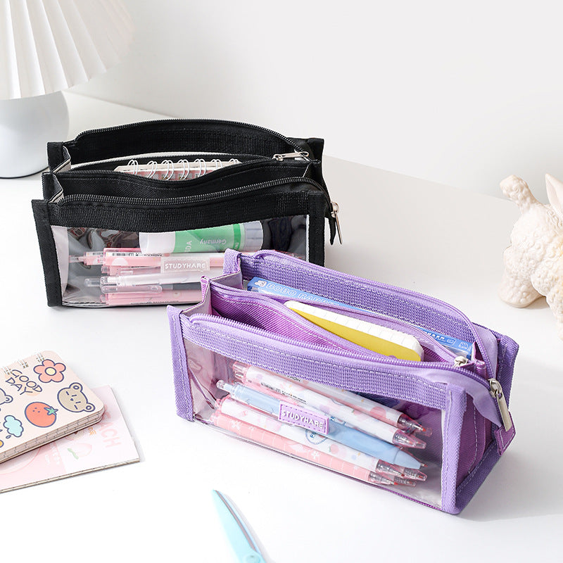 Wholesale Oxford Cloth Double Layer Pencil Bag